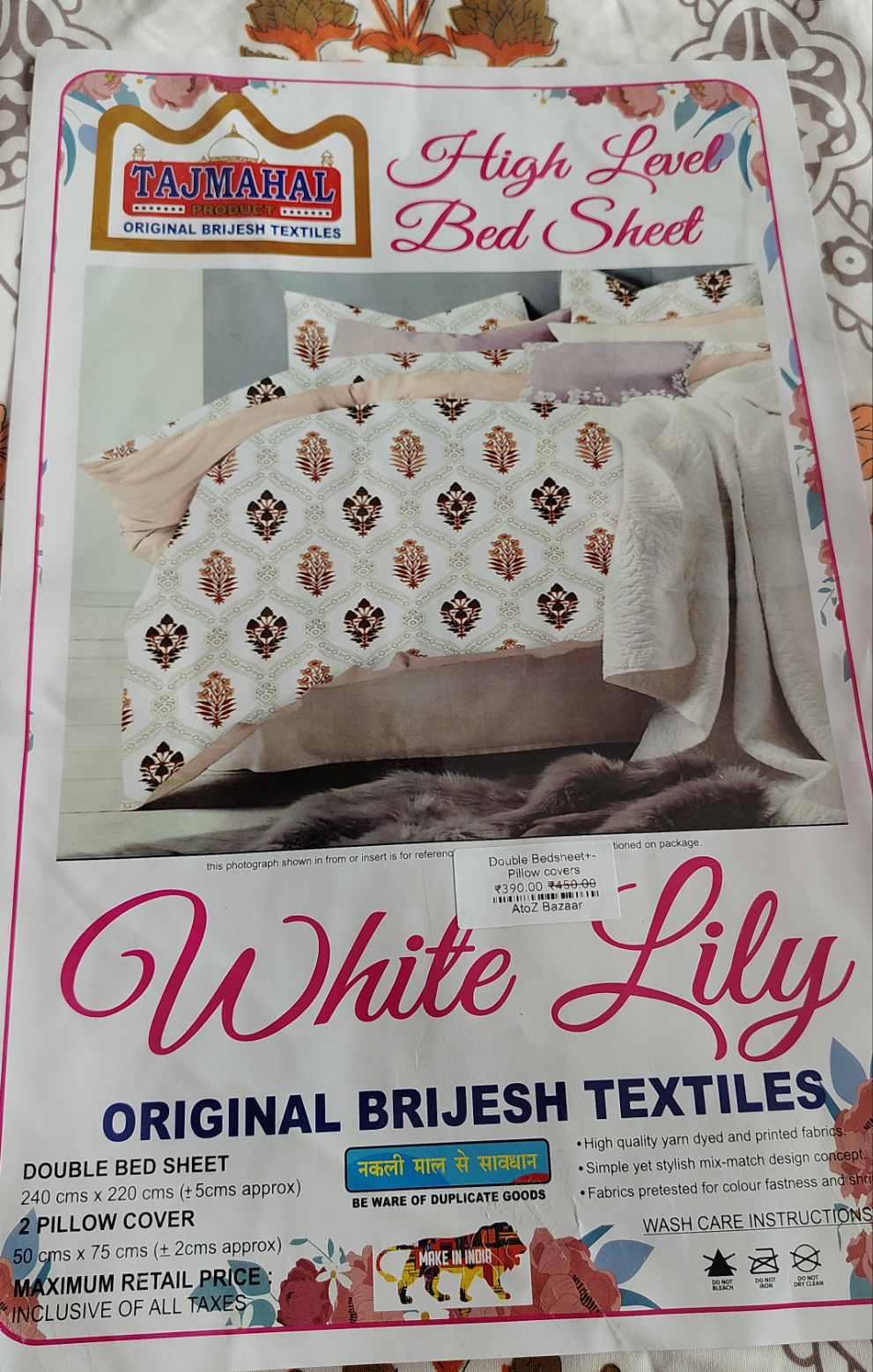 Double Bedsheet + Pillow covers