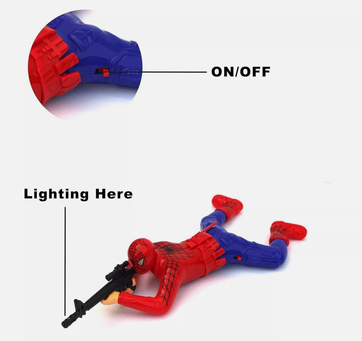 Crawling Spider Man and Hulk toys