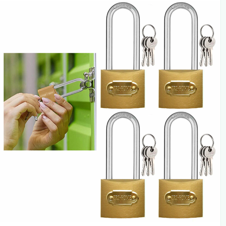 Long shackle brass padlock 38mm