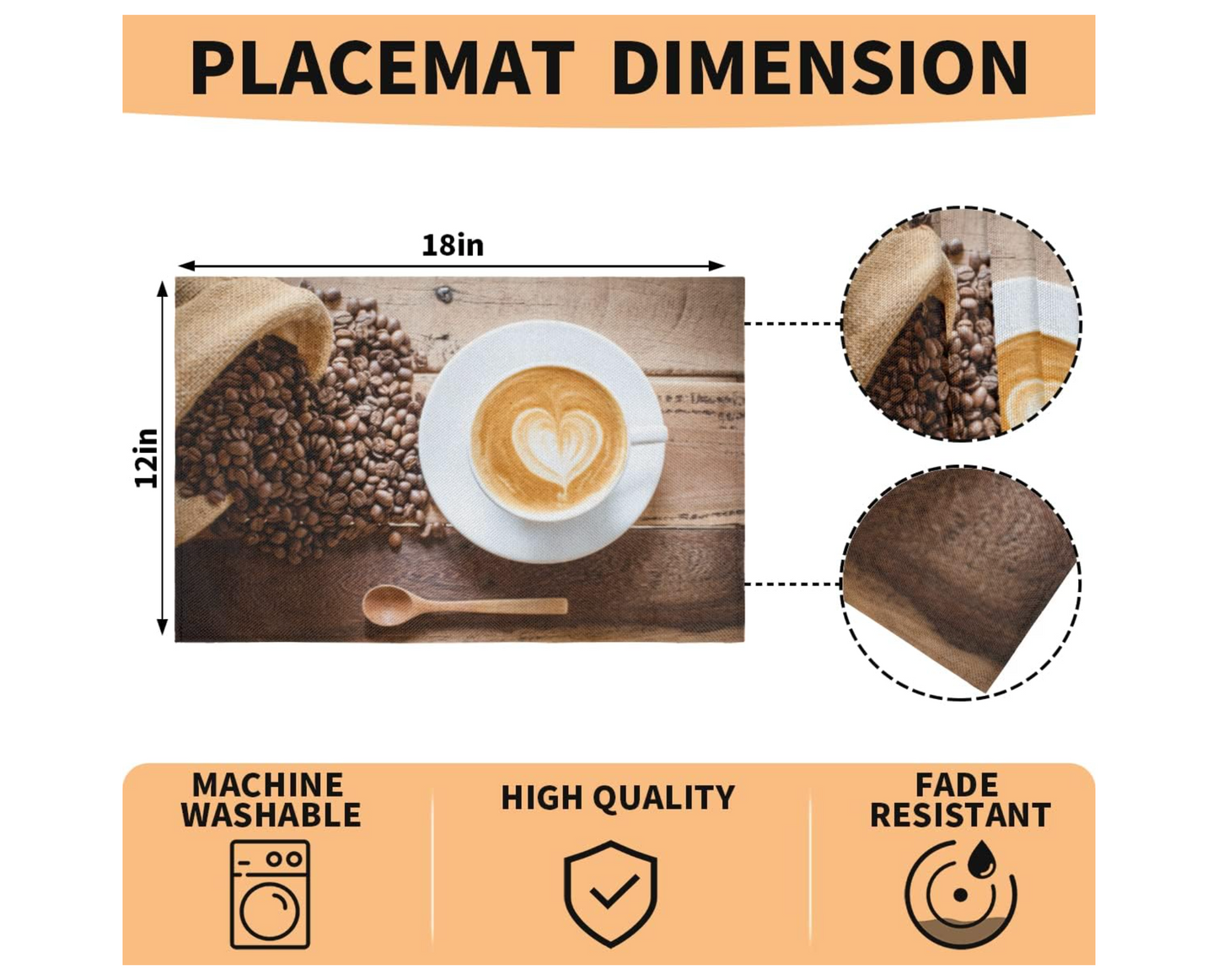 Placemat set 6pcs + 6coasters