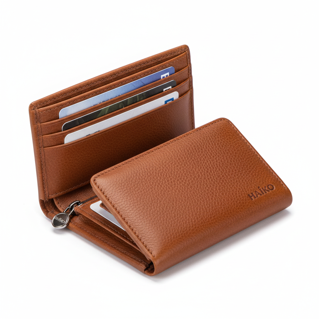 Haiko Genuine Wallet - Premium brown leather wallet