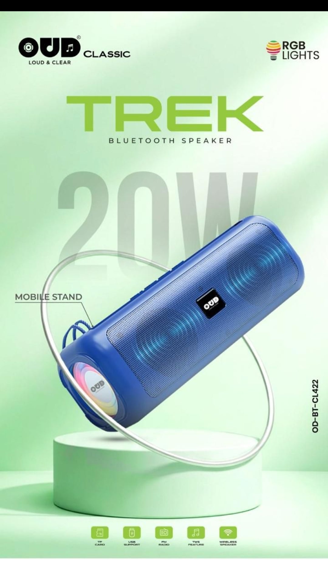 Oud Trek 20 Watts Blootooth Speaker