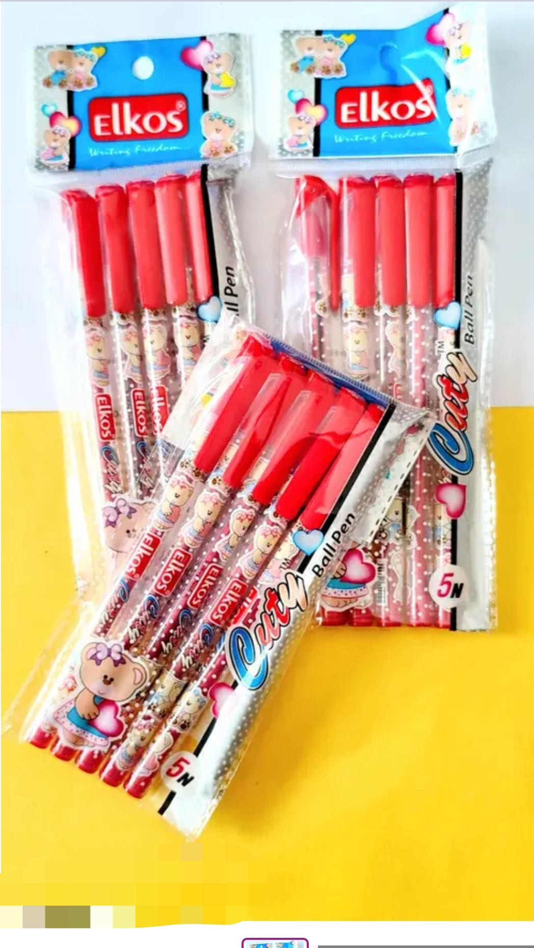 Elkos Ball Pen Set (5)Red