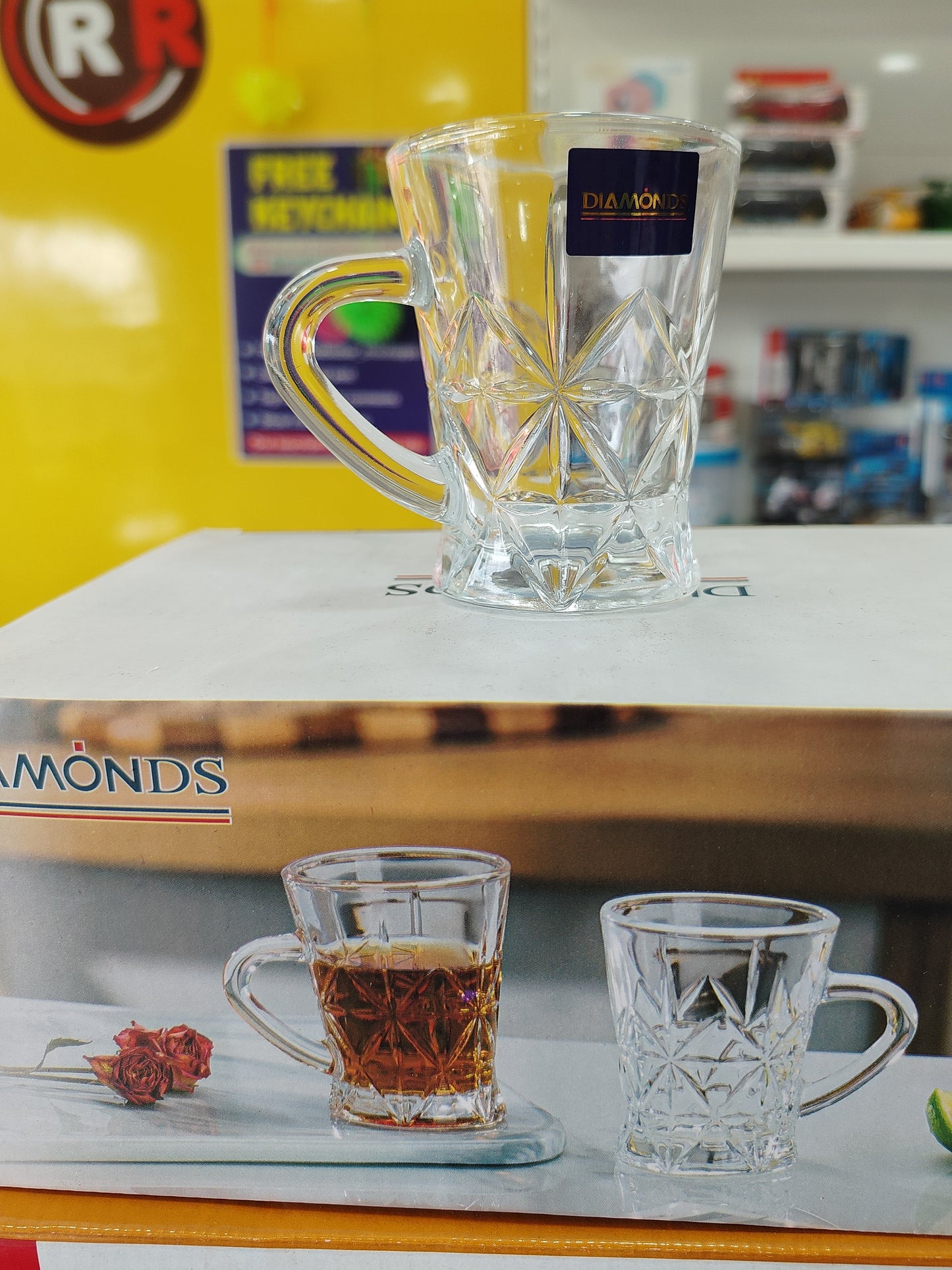 Diamond Glass Mug Set(6pcs)