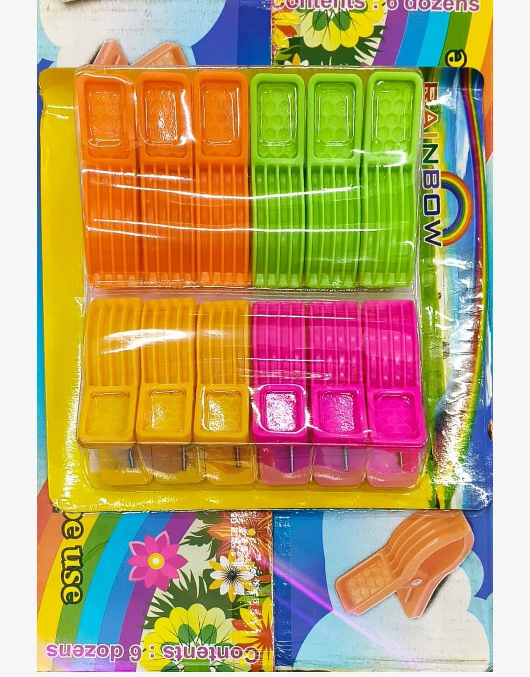 Rainbow Cloth Clips