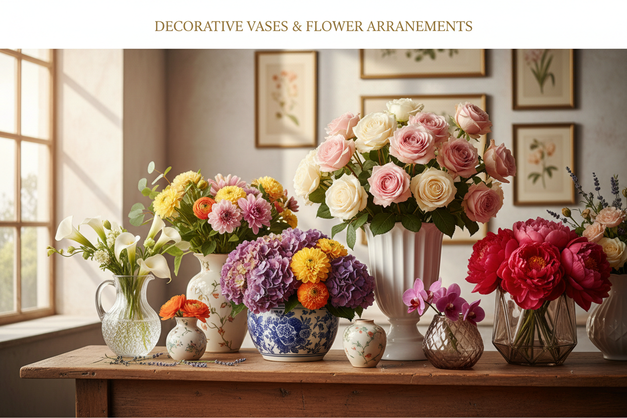 Decorative Vases & Flower Arrangements