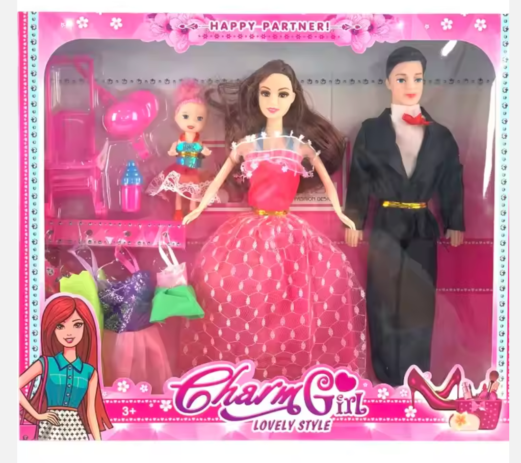 Girls Barbie doll set