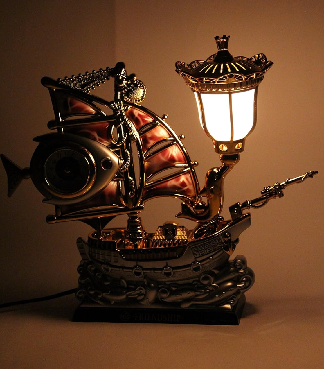 ship shape lamp and clock