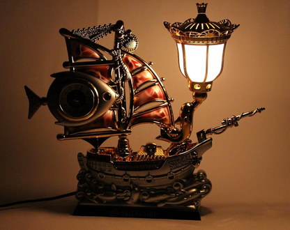 ship shape lamp and clock