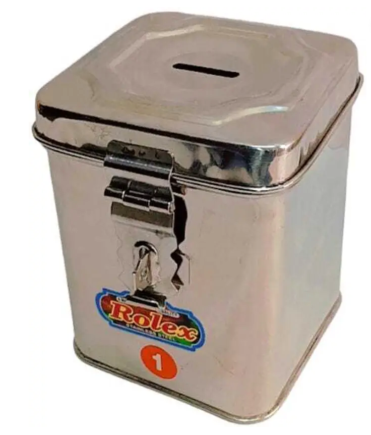 Steel kiddy bank