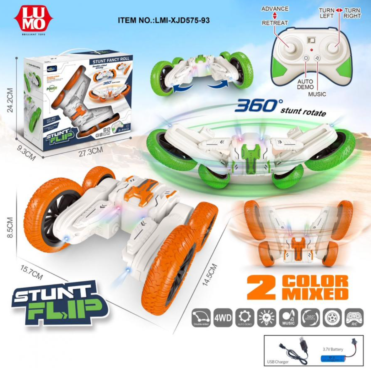 RC Stunt Flip Car