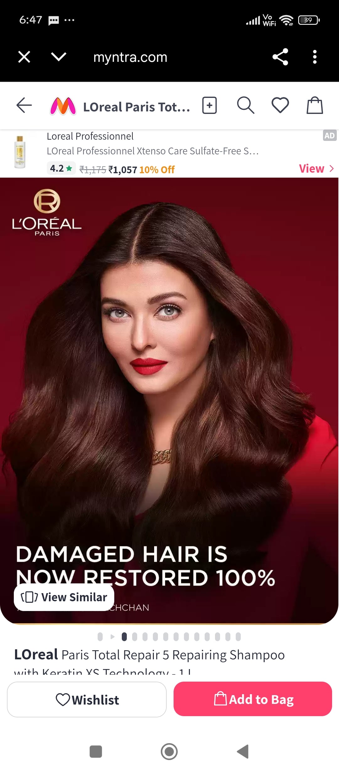 L’OREAL Shampoo 650ml