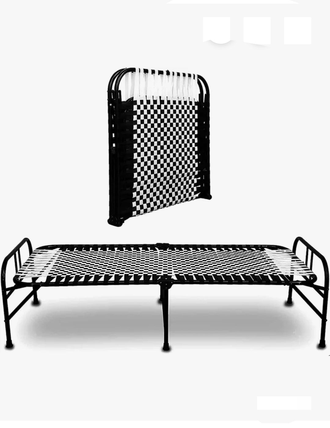Middle Fold Cot Plastic Nawar 2.5'x6'
