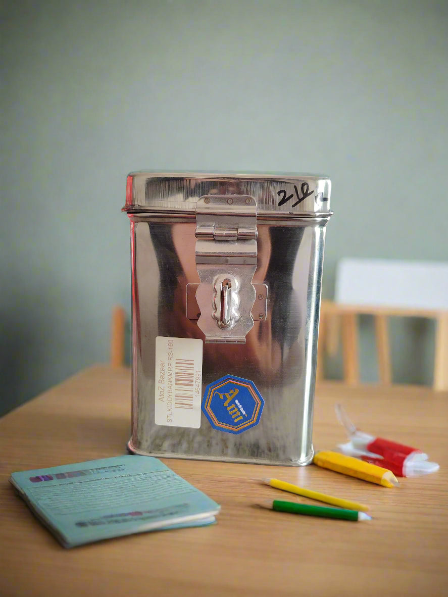Steel kiddy bank