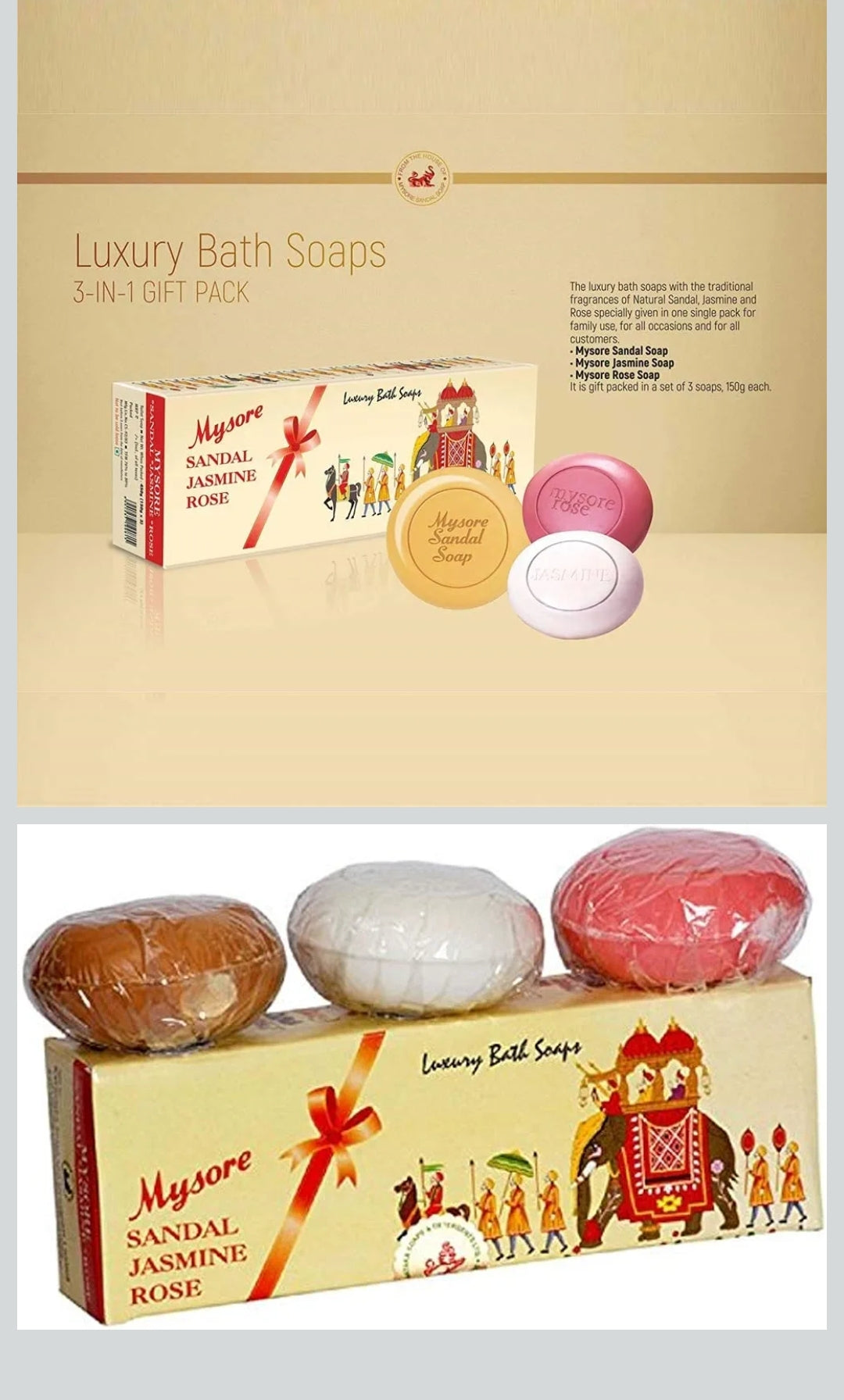 Mysore sandal Jasmine Rose set