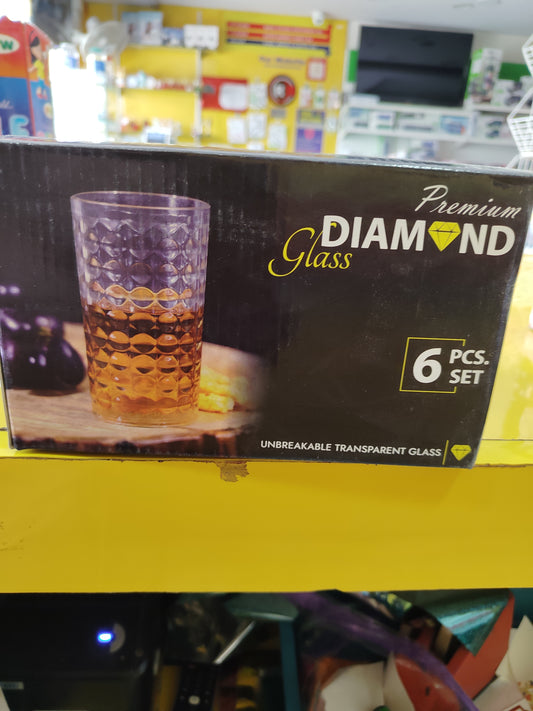 Diamond water Glass set 6pcs
