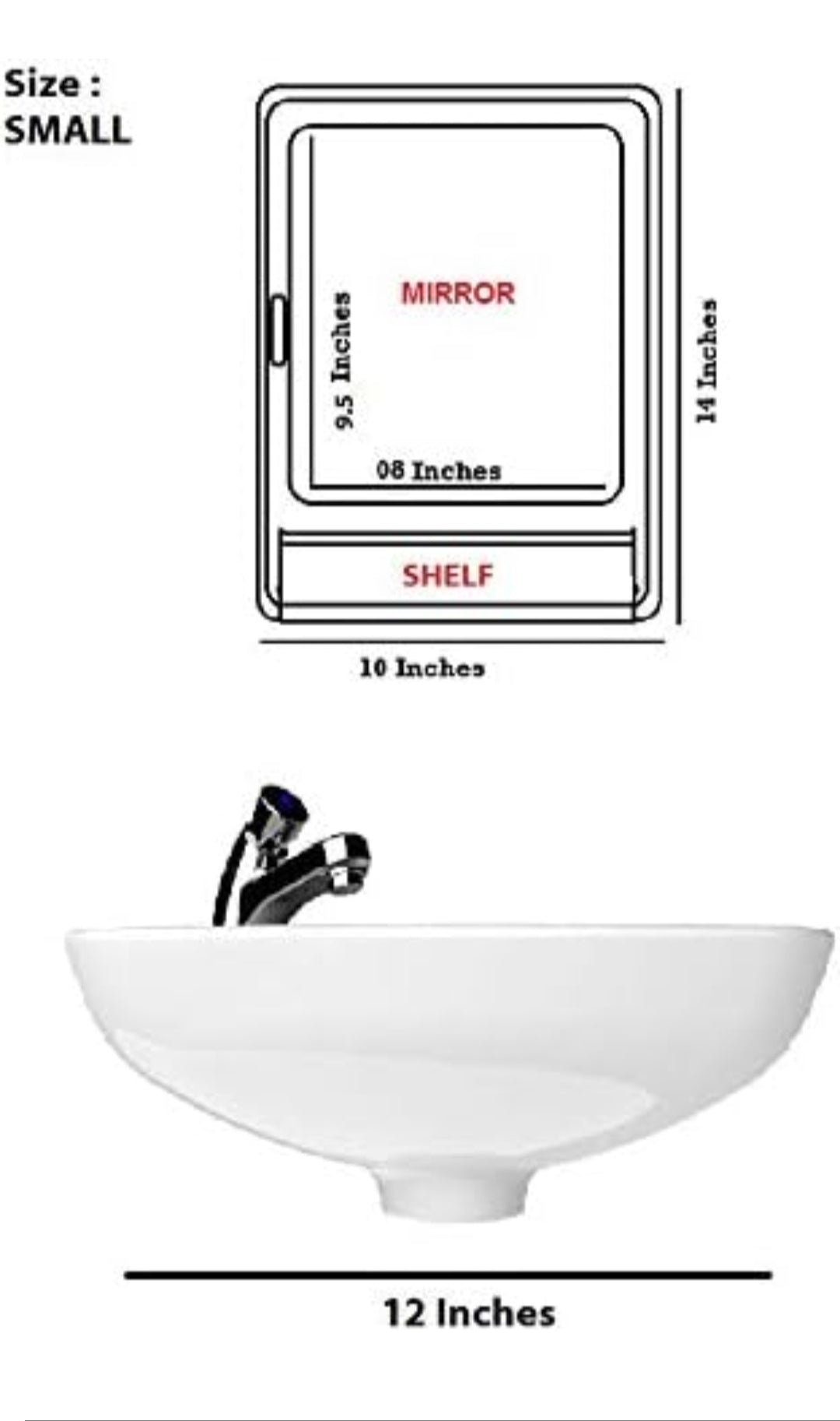 Mirror Cabinet 10’’x14’’