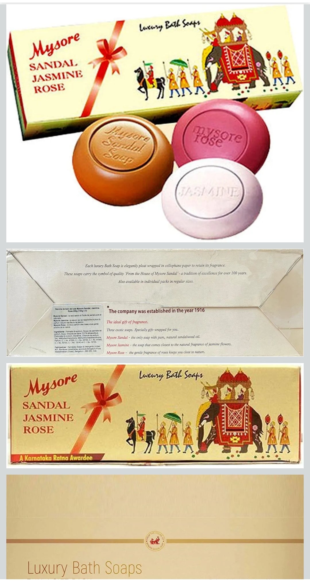 Mysore sandal Jasmine Rose set