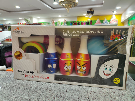 2 in 1 jumbo bowling ring toss