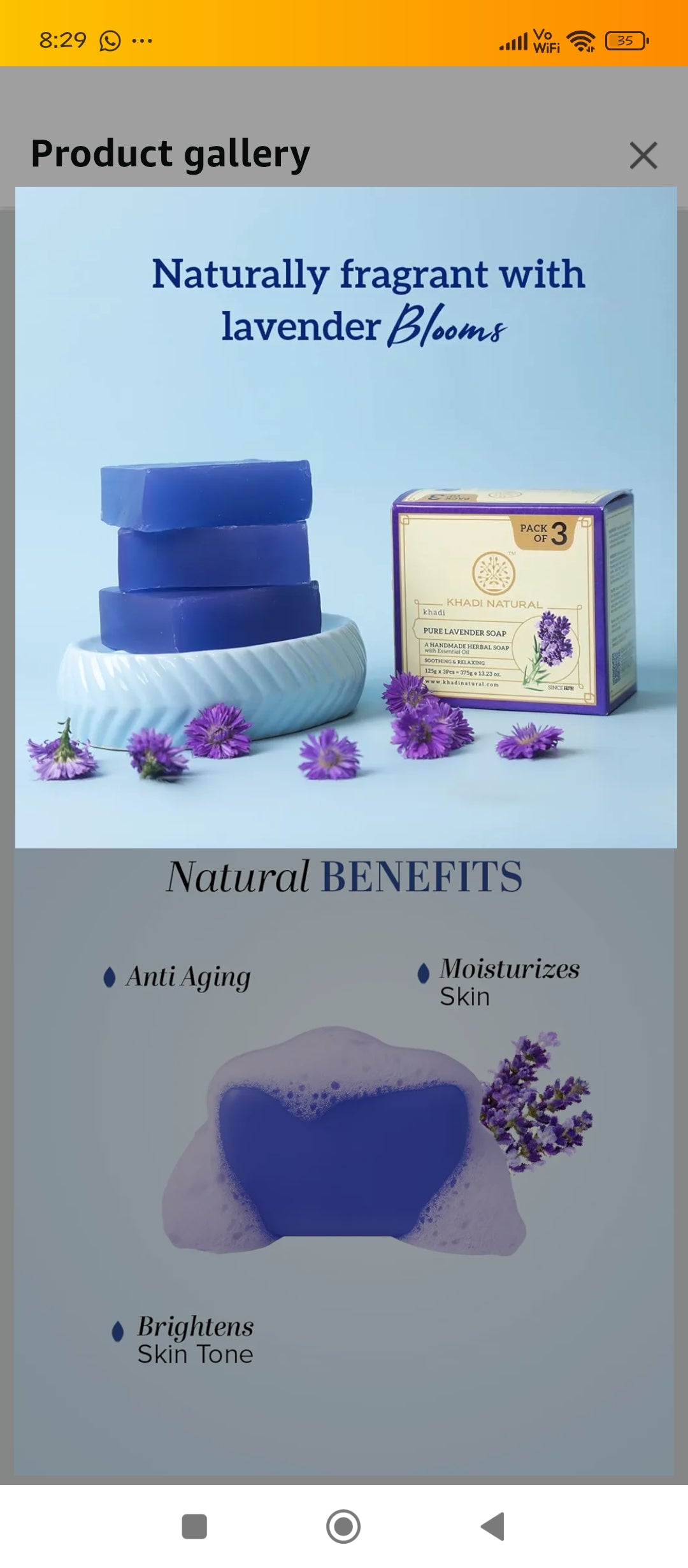 Khadi Natural 125gx3